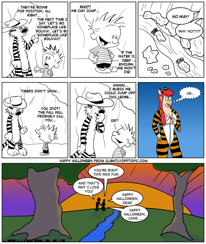 She was going to dress as Susie first, but Hobbes sounded like more fun...