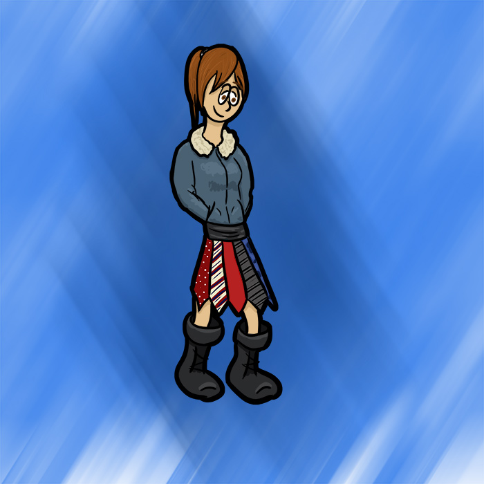 The jacket was zipped, so I have no idea if she was wearing a tie shirt or... you know... a tie.