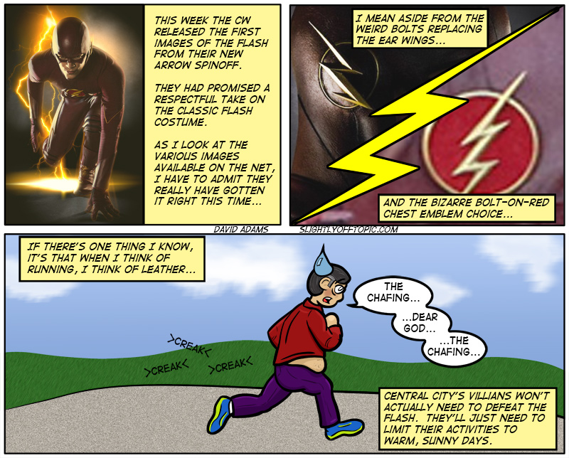 This strip is brought to you by Gold Bond Medicated Powder.  Remember kids, powder that package before you run.