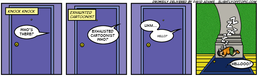 He's not really asleep.  It's a performance art piece commenting on the average citizen's role in politics...